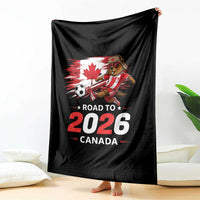 Proud Canada Soccer Beaver Throw Blanket Road To 2026