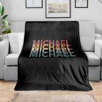 Michael Birthday Gift Throw Blanket Vintage Retro Michael Name Typography