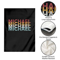 Michael Birthday Gift Garden Flag Vintage Retro Michael Name Typography