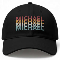 Michael Birthday Gift Baseball Cap Vintage Retro Michael Name Typography