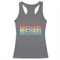 Michael Birthday Gift Racerback Tank Top Vintage Retro Michael Name Typography