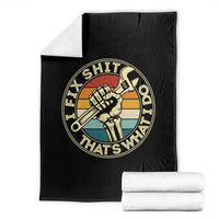 Vintage Skeleton Wrench Graphic Throw Blanket I Fix Shit Thats What I Do