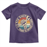Vintage Skeleton Wrench Graphic Toddler T Shirt I Fix Shit Thats What I Do