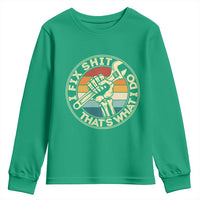 Vintage Skeleton Wrench Graphic Youth Sweatshirt I Fix Shit Thats What I Do