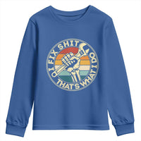Vintage Skeleton Wrench Graphic Youth Sweatshirt I Fix Shit Thats What I Do