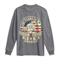USA 250th Anniversary Patriotic Mechanic Long Sleeve Shirt Freedom And Fixing It