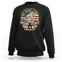 USA 250th Anniversary Patriotic Mechanic Sweatshirt Freedom And Fixing It