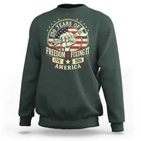USA 250th Anniversary Patriotic Mechanic Sweatshirt Freedom And Fixing It