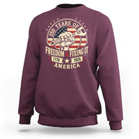 USA 250th Anniversary Patriotic Mechanic Sweatshirt Freedom And Fixing It