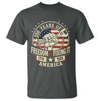 USA 250th Anniversary Patriotic Mechanic T Shirt Freedom And Fixing It