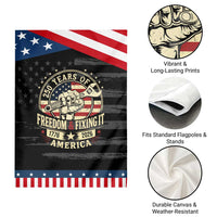 USA 250th Anniversary Patriotic Mechanic Patriotic Garden Flag Freedom And Fixing It