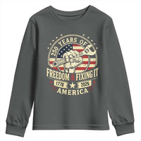 USA 250th Anniversary Patriotic Mechanic Youth Sweatshirt Freedom And Fixing It