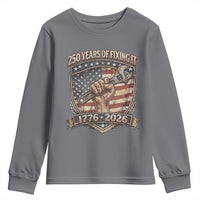 250 Years Of Fixing It Youth Sweatshirt America 250th Anniversary Mechanic