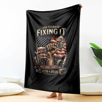 250 Years Of Fixing It Mechanic Pride Throw Blanket America 250 Anniversary Gift