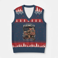 250 Years Of Fixing It Mechanic Pride V-Neck Knit Sweater Vest America 250 Anniversary Gift