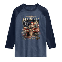 250 Years Of Fixing It Mechanic Pride Raglan Shirt America 250 Anniversary Gift