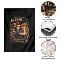 Patriotic Rosie Mechanic Feminist Pride Garden Flag 250 Years Of Fixing It