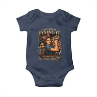 Patriotic Rosie Mechanic Feminist Pride Baby Onesie 250 Years Of Fixing It