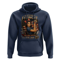 Patriotic Rosie Mechanic Feminist Pride Hoodie 250 Years Of Fixing It