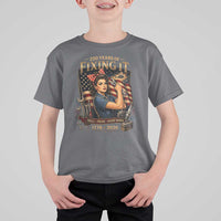 Patriotic Rosie Mechanic Feminist Pride T Shirt For Kid 250 Years Of Fixing It