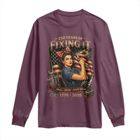 Patriotic Rosie Mechanic Feminist Pride Long Sleeve Shirt 250 Years Of Fixing It