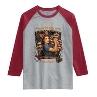 Patriotic Rosie Mechanic Feminist Pride Raglan Shirt 250 Years Of Fixing It
