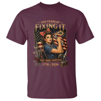 Patriotic Rosie Mechanic Feminist Pride T Shirt 250 Years Of Fixing It
