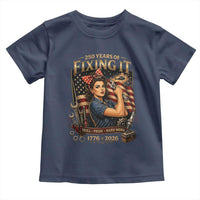 Patriotic Rosie Mechanic Feminist Pride Toddler T Shirt 250 Years Of Fixing It