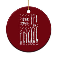 Patriotic Mechanic Gift Ceramic Ornament American Flag Automotive Lover