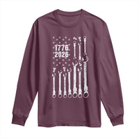 Patriotic Mechanic Gift Long Sleeve Shirt American Flag Automotive Lover