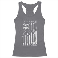 Patriotic Mechanic Gift Racerback Tank Top American Flag Automotive Lover