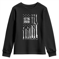 Patriotic Mechanic Gift Youth Sweatshirt American Flag Automotive Lover
