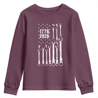 Patriotic Mechanic Gift Youth Sweatshirt American Flag Automotive Lover