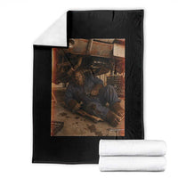 Bigfoot Mechanic Meme Throw Blanket Funny Sasquatch Fixing Cars