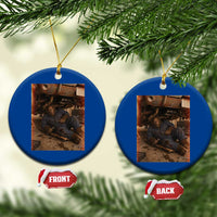Bigfoot Mechanic Meme Ceramic Ornament Funny Sasquatch Fixing Cars