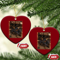 Bigfoot Mechanic Meme Ceramic Ornament Funny Sasquatch Fixing Cars