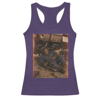 Bigfoot Mechanic Meme Racerback Tank Top Funny Sasquatch Fixing Cars