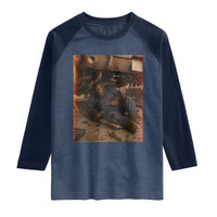 Bigfoot Mechanic Meme Raglan Shirt Funny Sasquatch Fixing Cars