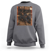 Bigfoot Mechanic Meme Sweatshirt Funny Sasquatch Fixing Cars