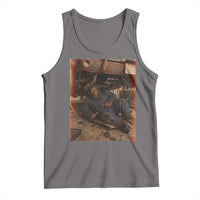 Bigfoot Mechanic Meme Tank Top Funny Sasquatch Fixing Cars