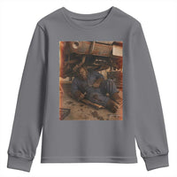 Bigfoot Mechanic Meme Youth Sweatshirt Funny Sasquatch Fixing Cars