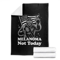 Bigfoot Black Ribbon Throw Blanket Not Today Melanoma Awareness Gift