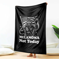 Bigfoot Black Ribbon Throw Blanket Not Today Melanoma Awareness Gift