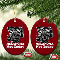 Bigfoot Black Ribbon Ceramic Ornament Not Today Melanoma Awareness Gift