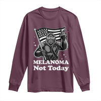 Bigfoot Black Ribbon Long Sleeve Shirt Not Today Melanoma Awareness Gift