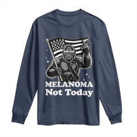 Bigfoot Black Ribbon Long Sleeve Shirt Not Today Melanoma Awareness Gift