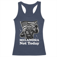 Bigfoot Black Ribbon Racerback Tank Top Not Today Melanoma Awareness Gift