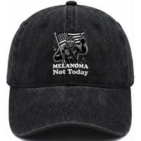 Bigfoot Black Ribbon Washed Cotton Baseball Cap Not Today Melanoma Awareness Gift