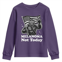 Bigfoot Black Ribbon Youth Sweatshirt Not Today Melanoma Awareness Gift