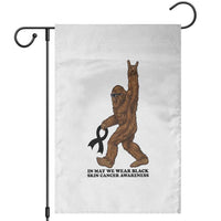 Funny Bigfoot Skin Cancer Support Garden Flag In May We Wear Black